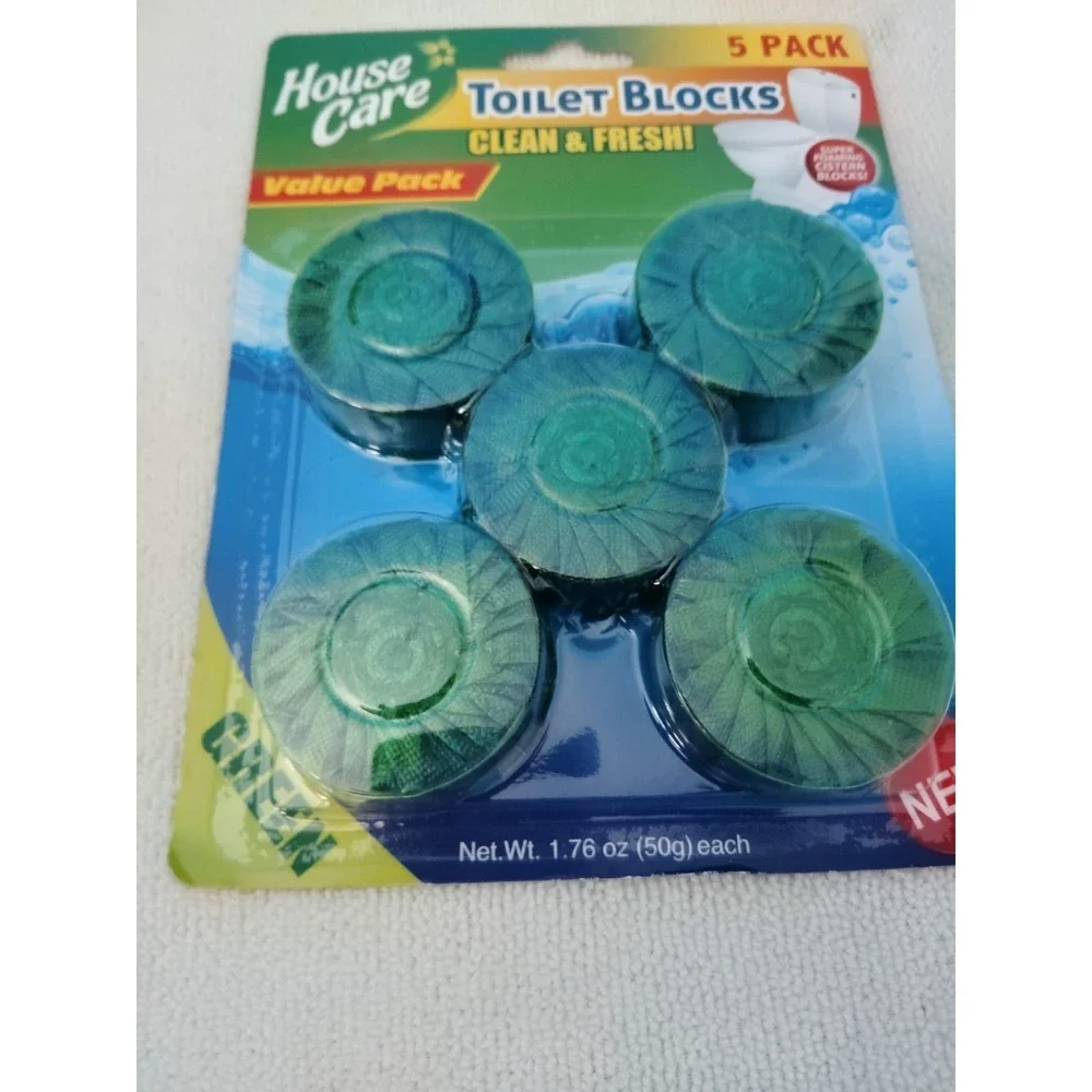 House Care Clean & Fresh Green Toilet Blocks Biodegradable 5 Pack